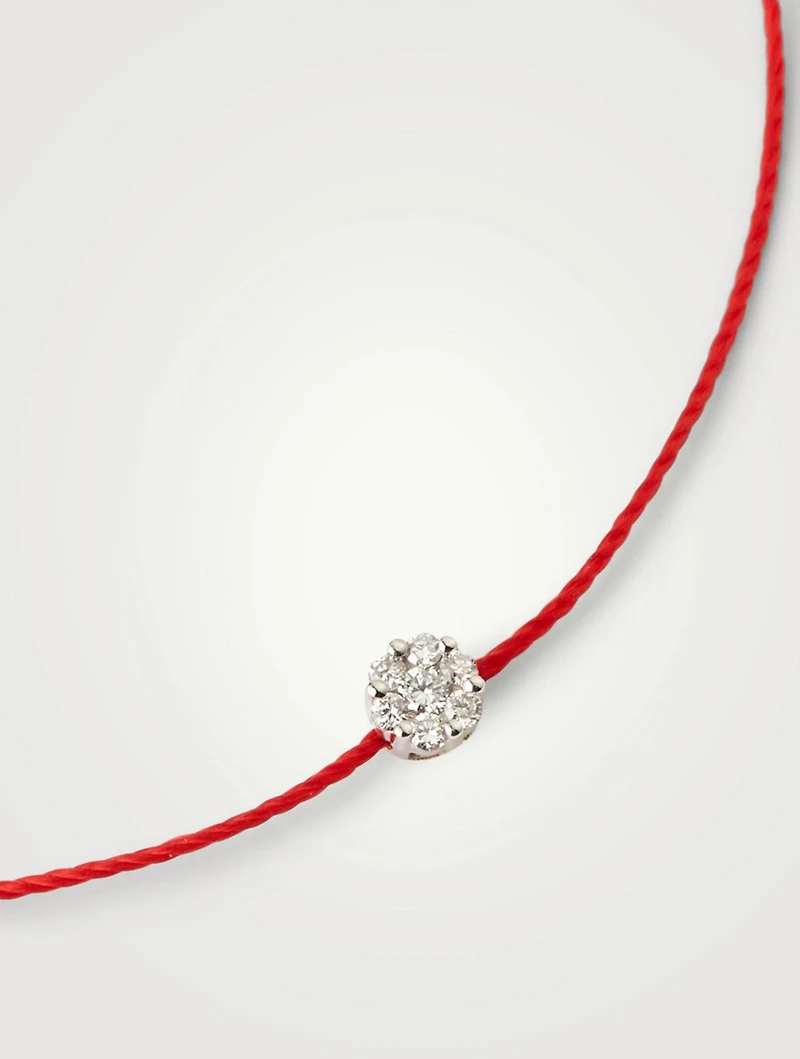 Illusion 18K White Gold String Bracelet With Diamonds