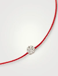 Illusion 18K White Gold String Bracelet With Diamonds