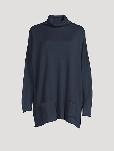 Linen And Cashmere Turtleneck Sweater