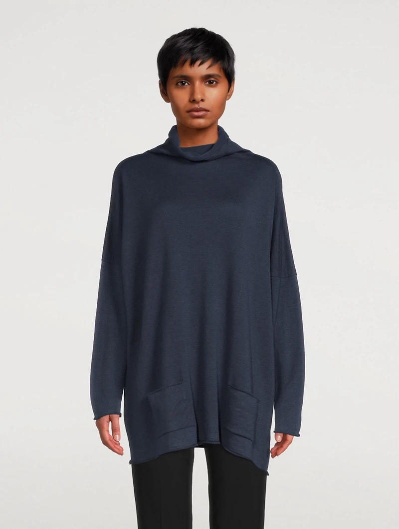 Linen And Cashmere Turtleneck Sweater