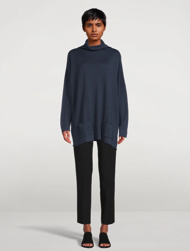 Linen And Cashmere Turtleneck Sweater