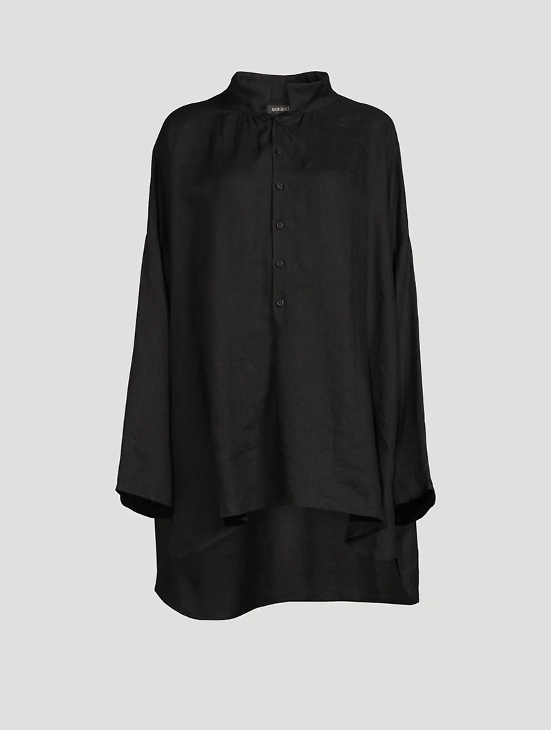Linen A-line Long Shirt