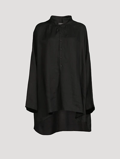 Linen A-line Long Shirt