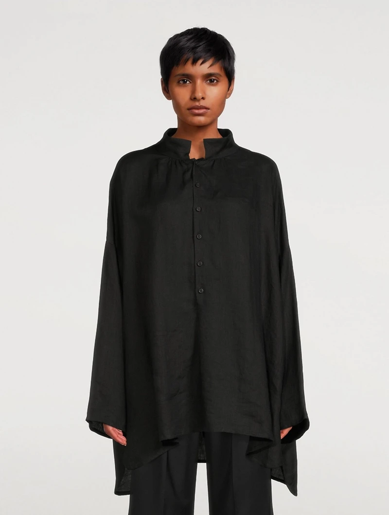 Linen A-line Long Shirt