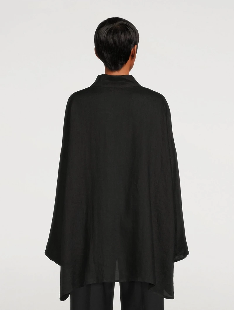 Linen A-line Long Shirt