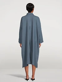 Linen Long-Sleeve Shirt Dress