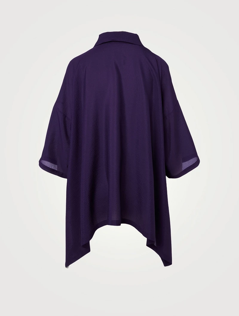 Silk Seersucker A-Line Top