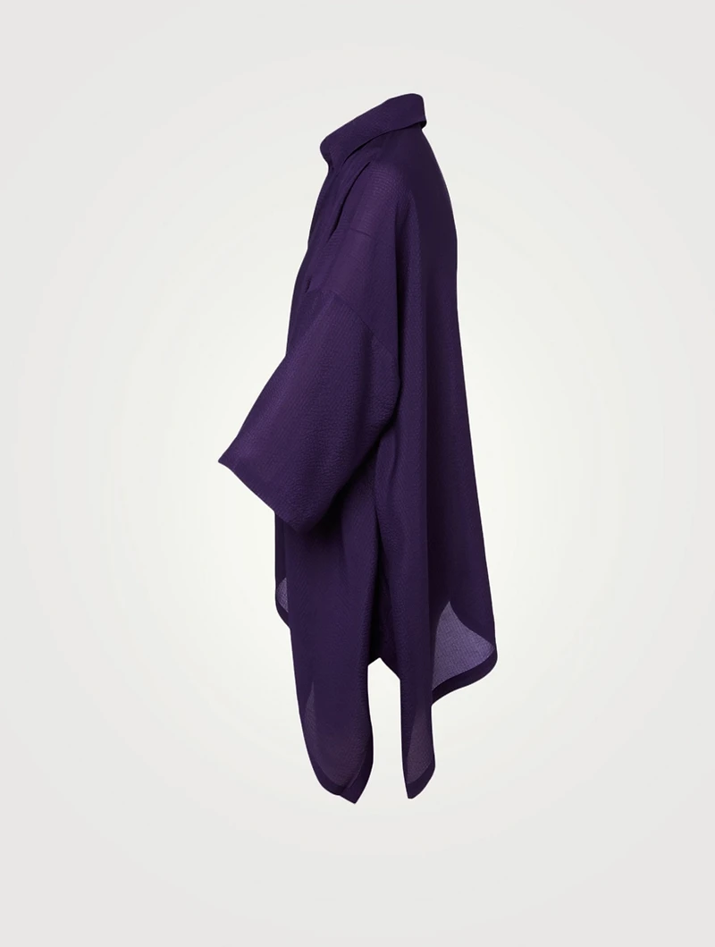 Silk Seersucker A-Line Top