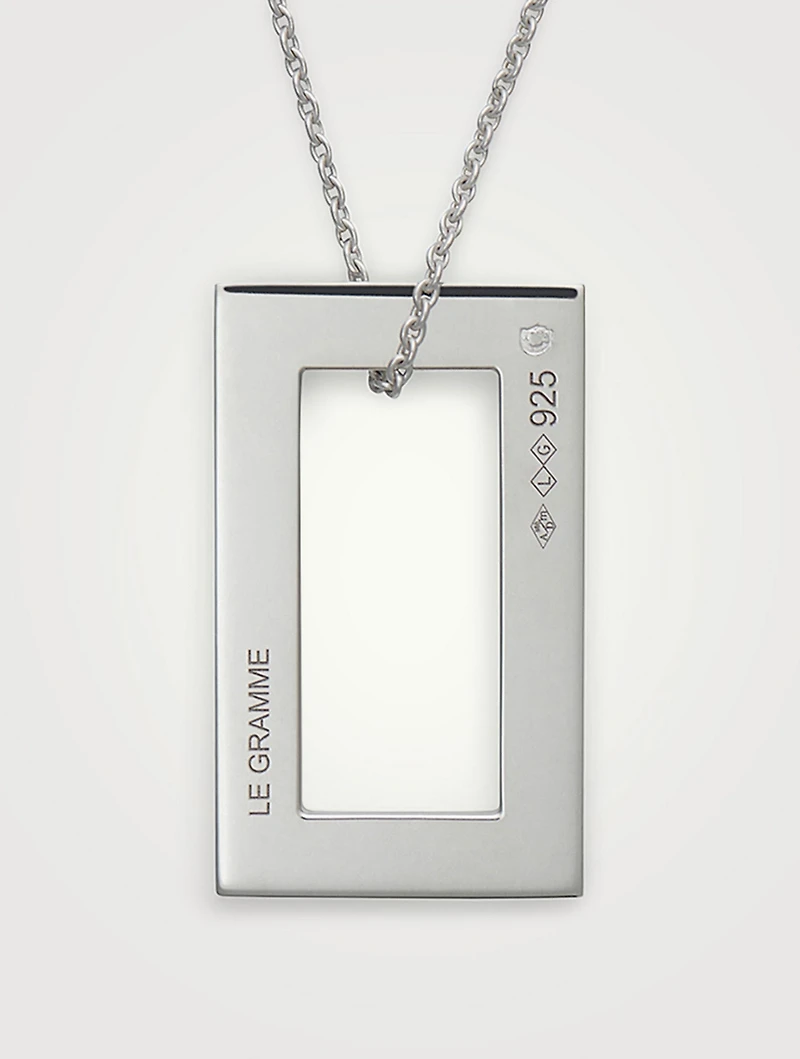 3.4g Polished And Brushed Sterling Silver Pendant Necklace