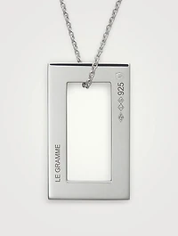 3.4g Polished And Brushed Sterling Silver Pendant Necklace