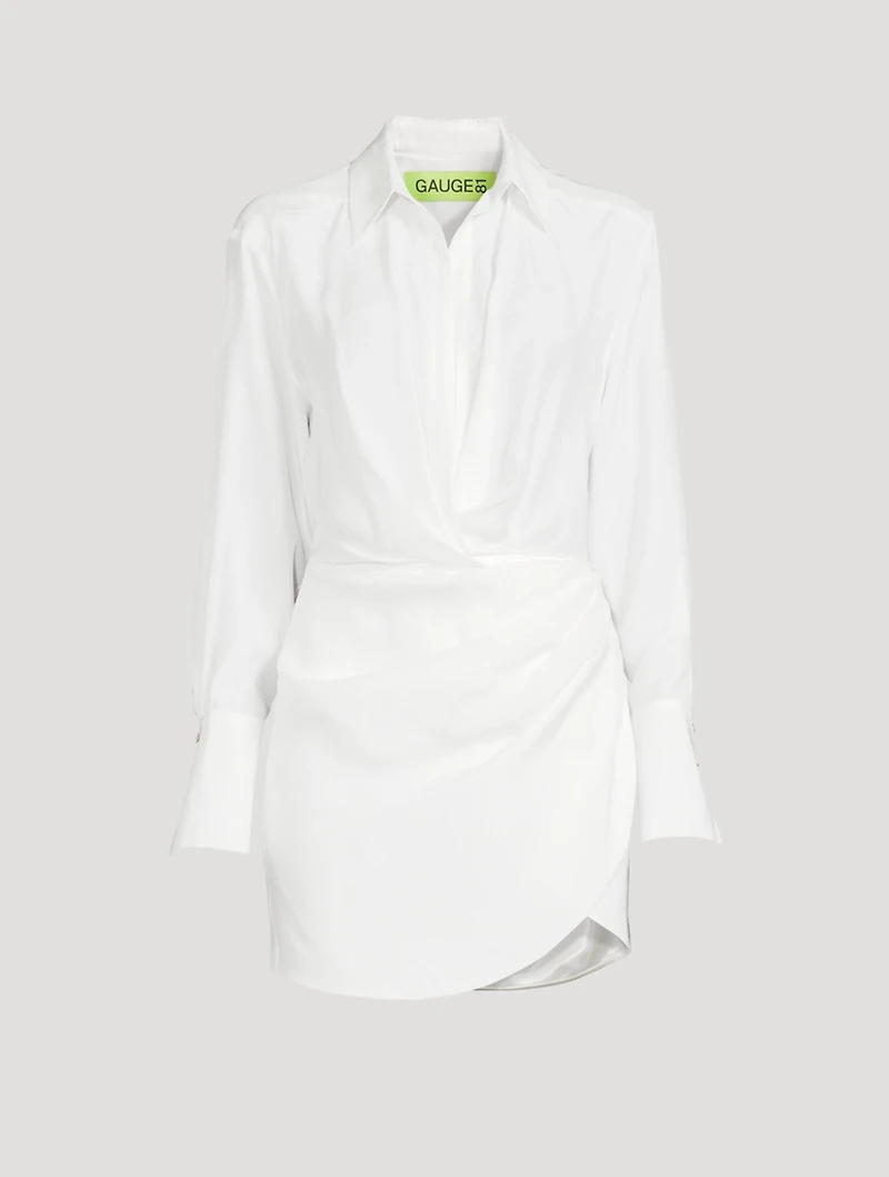 Naha Silk Long-Sleeve Mini Dress