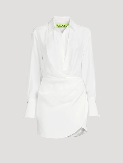Naha Silk Long-Sleeve Mini Dress