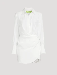 Naha Silk Long-Sleeve Mini Dress