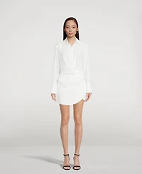 Naha Silk Long-Sleeve Mini Dress