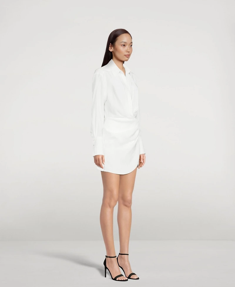 Naha Silk Long-Sleeve Mini Dress