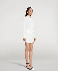 Naha Silk Long-Sleeve Mini Dress