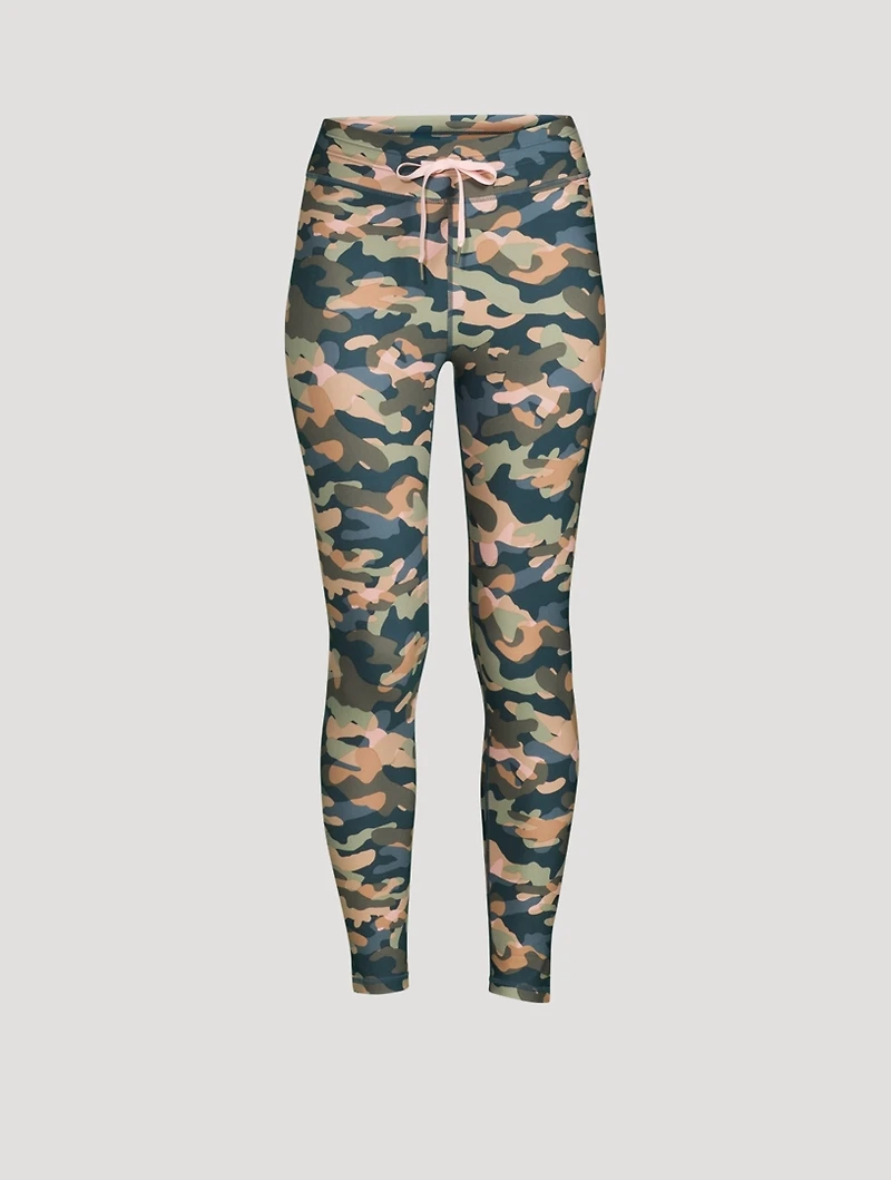 Himalaya Drawstring Midi Leggings Camo Print