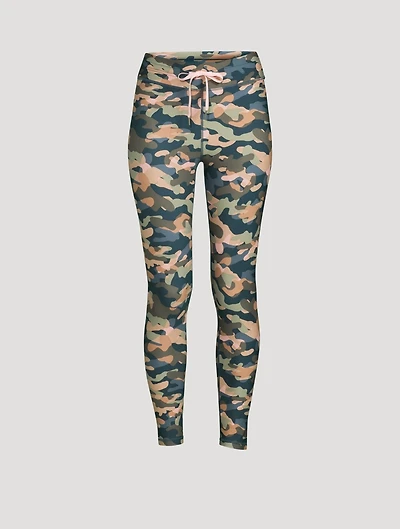 Himalaya Drawstring Midi Leggings Camo Print