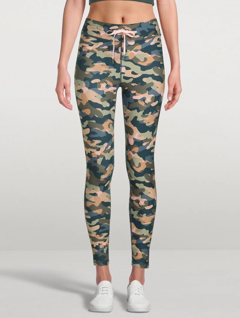 Himalaya Drawstring Midi Leggings Camo Print