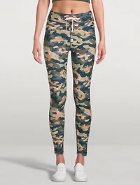 Himalaya Drawstring Midi Leggings Camo Print