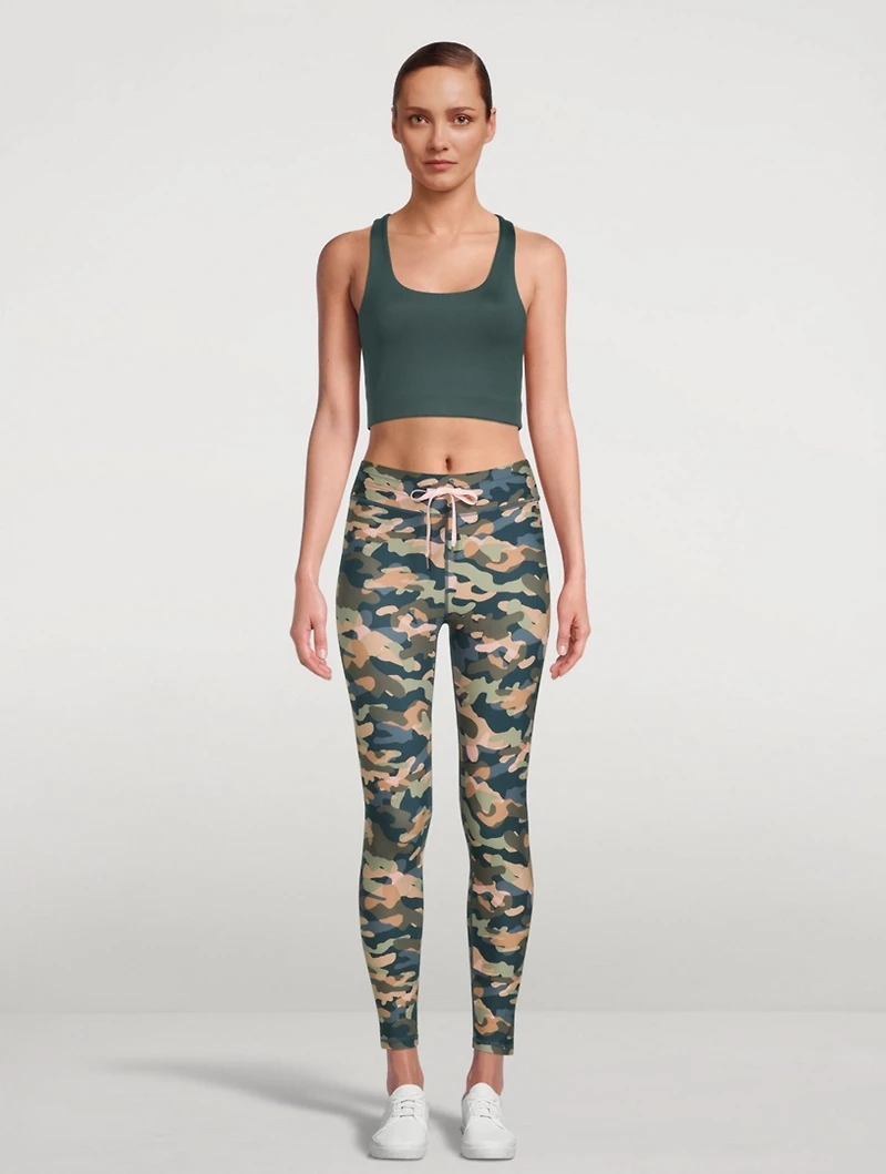 Himalaya Drawstring Midi Leggings Camo Print