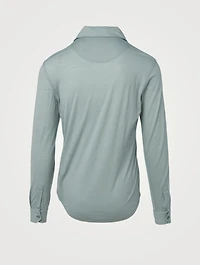 Sebastian Wool Long-Sleeve Polo Shirt
