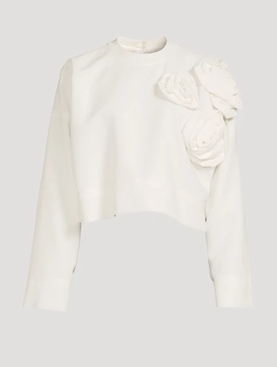 Boxy Sweatshirt With Floral Applique