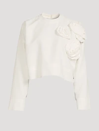 Boxy Sweatshirt With Floral Applique