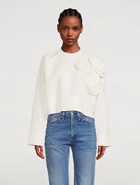 Boxy Sweatshirt With Floral Applique