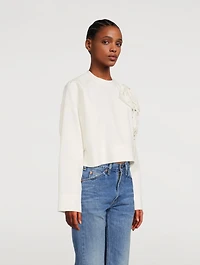 Boxy Sweatshirt With Floral Applique