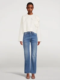 Boxy Sweatshirt With Floral Applique