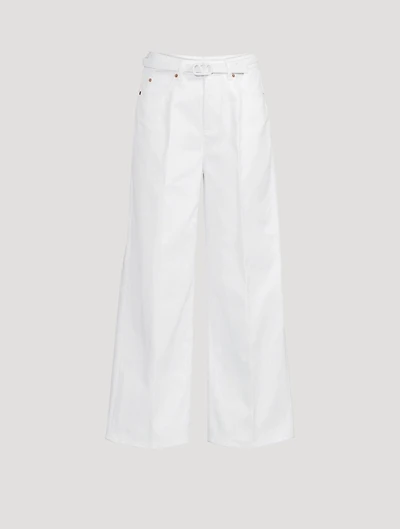 High-Waisted Cropped Jeans With VLOGO Belt
