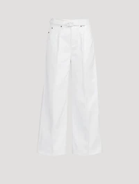 High-Waisted Cropped Jeans With VLOGO Belt