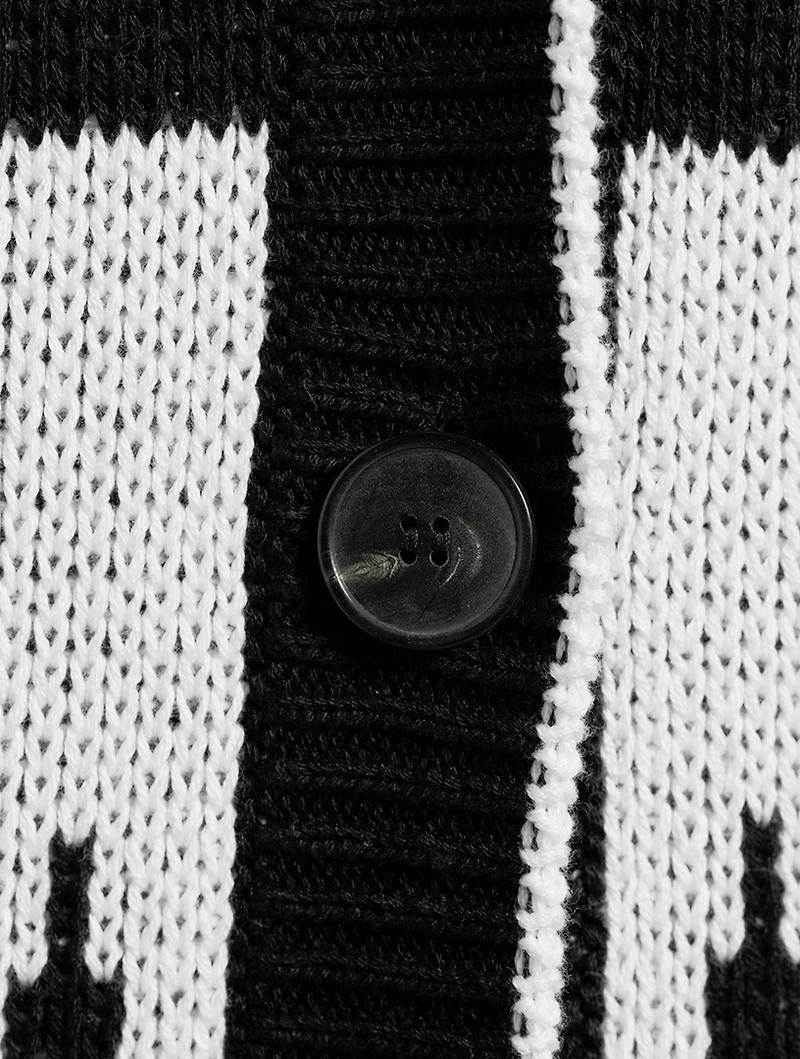 Cotton Oversized Cardigan V Print