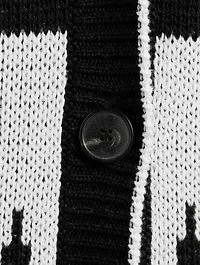 Cotton Oversized Cardigan V Print