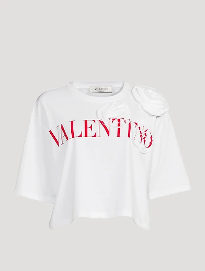 Cropped Logo T-Shirt With Lace