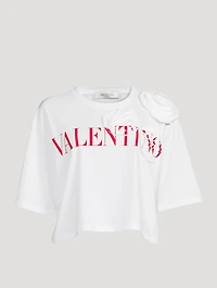 Cropped Logo T-Shirt With Lace