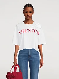Cropped Logo T-Shirt With Lace