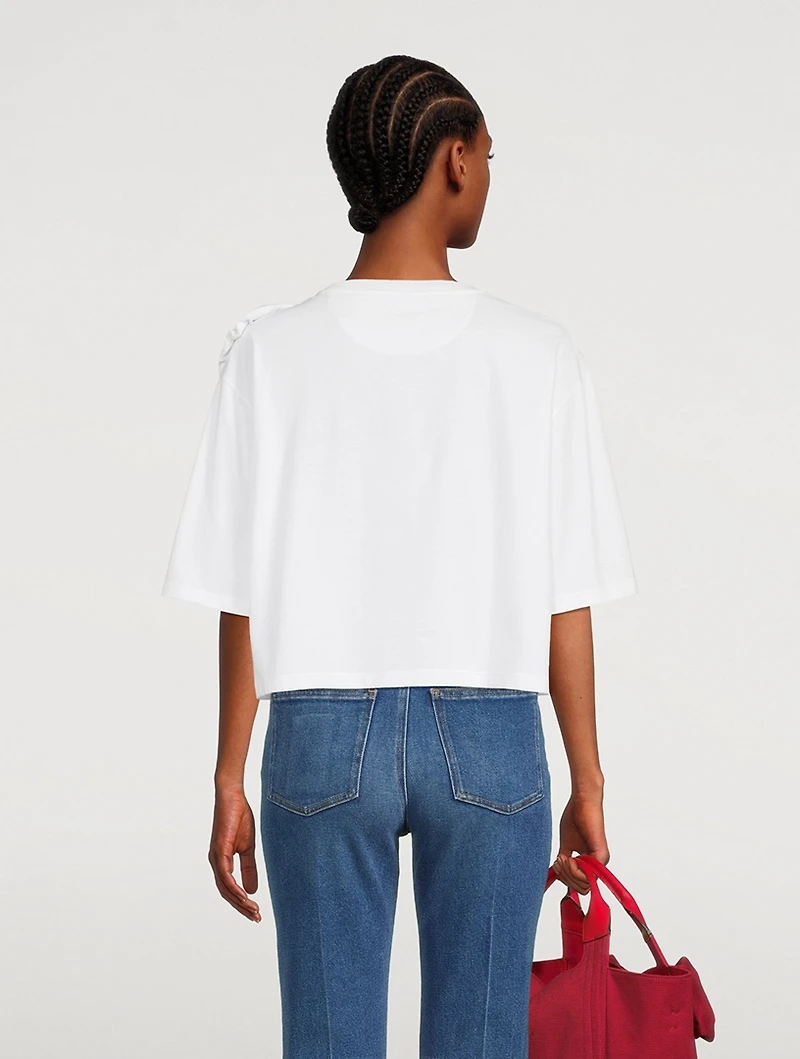 Cropped Logo T-Shirt With Lace
