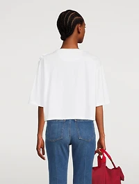 Cropped Logo T-Shirt With Lace
