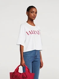 Cropped Logo T-Shirt With Lace