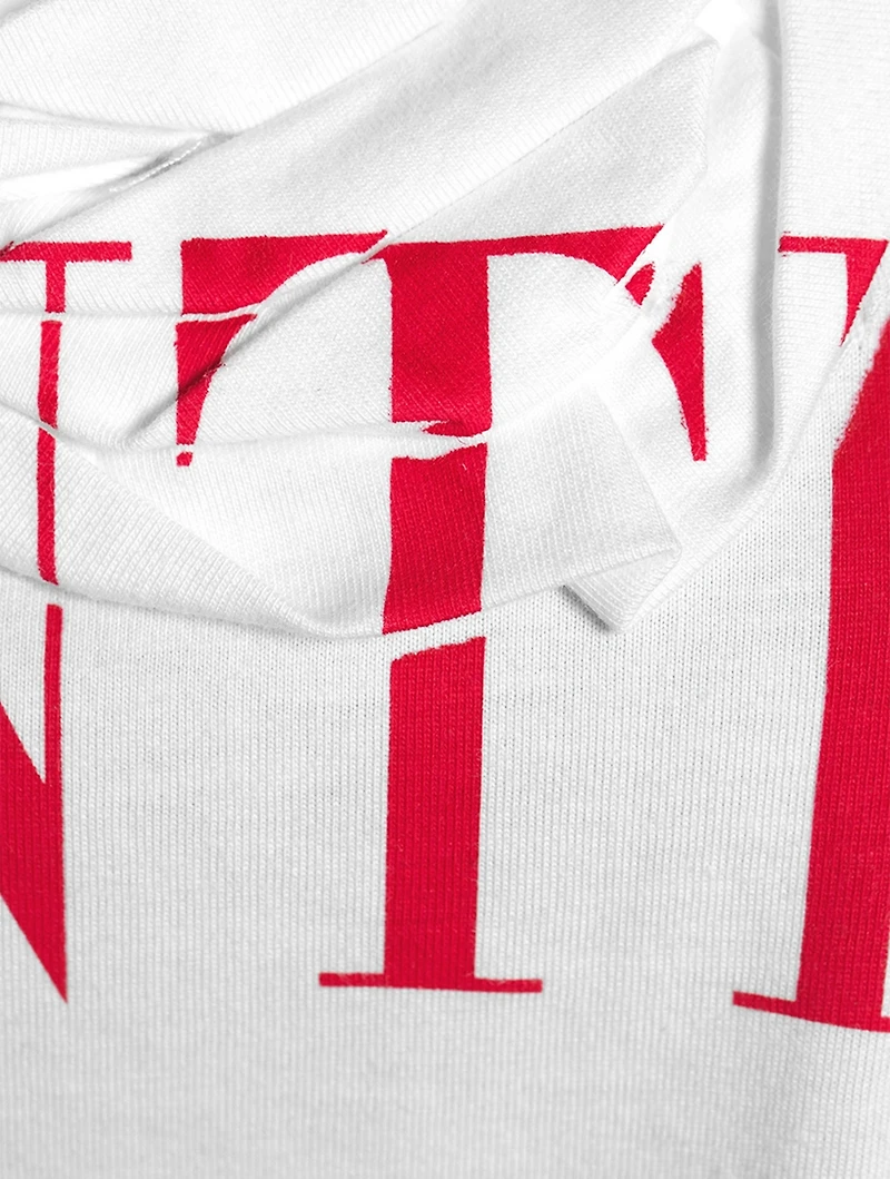 Cropped Logo T-Shirt With Lace