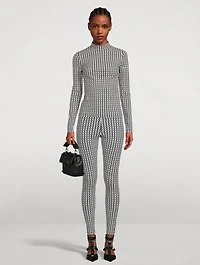 Jersey Long-Sleeve Top V Print