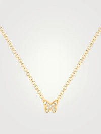 Baby 14K Gold Butterfly Necklace With Diamonds