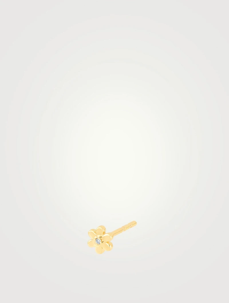 Baby 14K Daisy Stud Earring With Diamond
