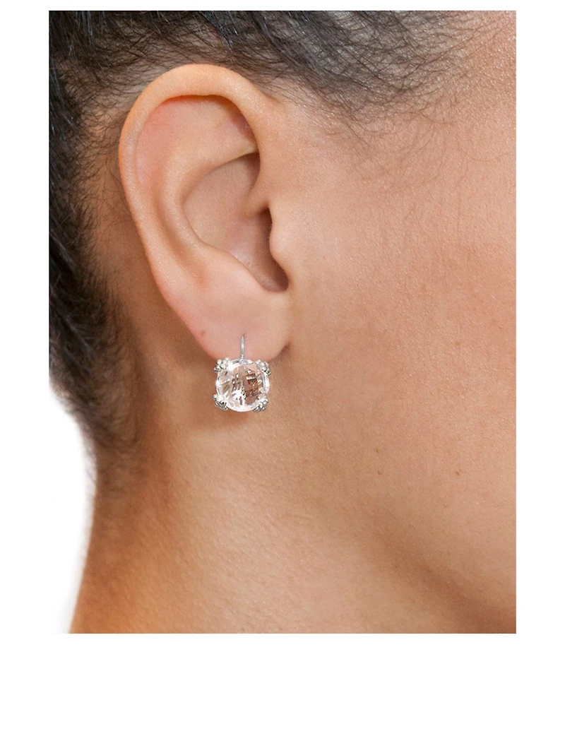 Dewdrop Sterling Silver Cluster Earrings With Topaz