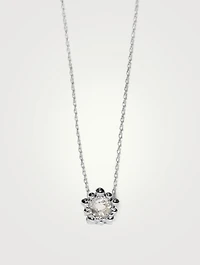 Micro Dew Drop Silver Solitaire Necklace With White Topaz