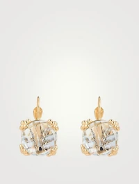 Dew Drop 14K Gold Cluster Earrings With Topaz