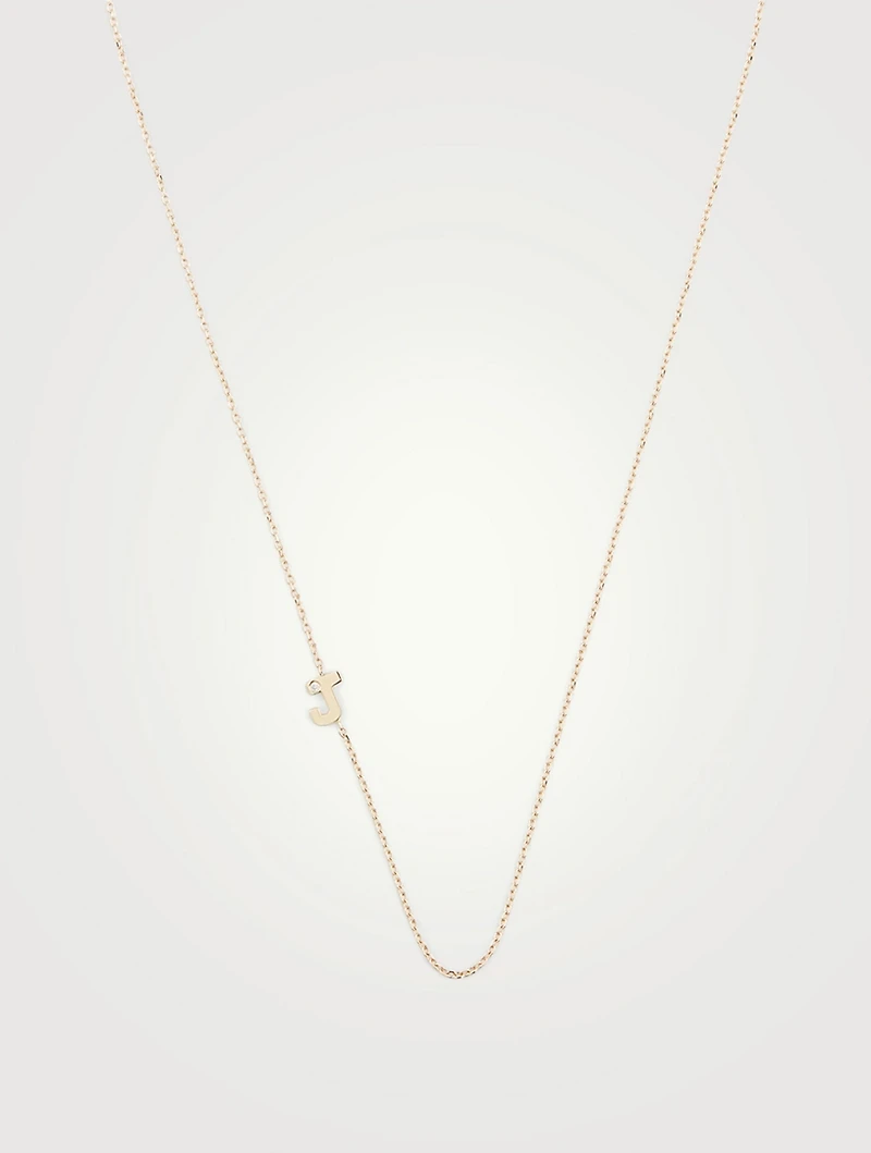 Love Letter 14K Gold J Necklace With Diamond