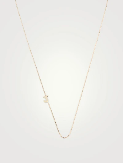 Love Letter 14K Gold J Necklace With Diamond